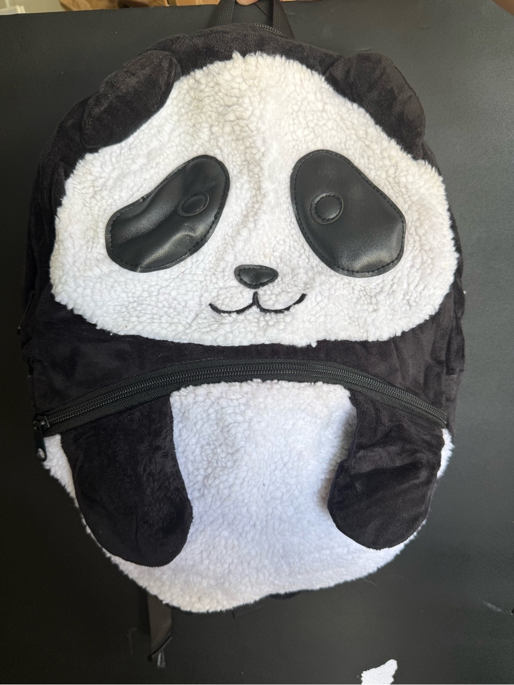 Cute Panda Plush Backpack in Black & White